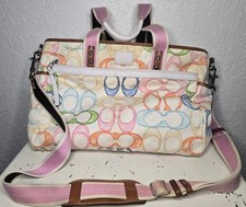 BELA BOLSA TOTE COACH RABISCO MULTICOLOR C MULTIFUNCIONAL FRALDA BEBÊ ROSA  comprar usado  Enviando para Brazil