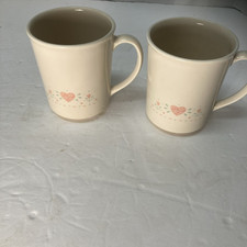 Lote de 2 canecas de chá vintage Corelle Corning Forever Yours coração rosa EUA comprar usado  Enviando para Brazil