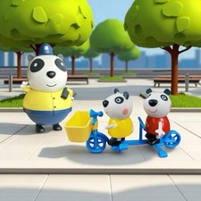 Raro Daddy Panda (stand-ONLY) com Panda Twins (figuras de ação) da Peppa Story, usado comprar usado  Enviando para Brazil