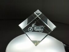 Ornamento de bicicleta Harley cubo 1,5 x 1,5 holograma 3D motocicleta vidro cristal gravado comprar usado  Enviando para Brazil