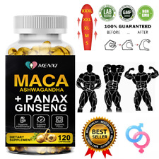 Raiz de Maca com Ashwagandha, Panax Ginseng - 10000mg Cápsulas Stamina Energy comprar usado  Enviando para Brazil