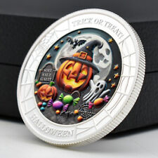Moeda comemorativa feliz Halloween truque ou deleite Jack-O'-Lantern medalha banhada a prata comprar usado  Enviando para Brazil