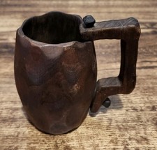 Caneca de madeira vintage esculpida à mão Pemon, feita na Espanha, usado comprar usado  Enviando para Brazil