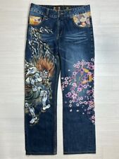 Calça jeans masculina marca oriental bordada azul Sakura Kijin tamanho 32 comprar usado  Enviando para Brazil