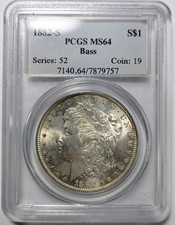 1882-S Morgan dólar prata PCGS MS-64 coleção baixo pedigree raro comprar usado 1882-S Morgan dólar prata PCGS MS-64 coleção baixo pedigree raro comprar usado  Enviando para Brazil
