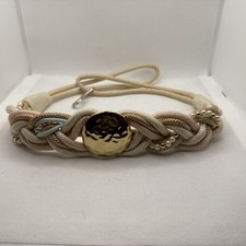 Lindo! Cinto de corda trançado feminino vintage pérolas douradas casamento gasto comprar usado  Enviando para Brazil