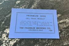 Usado, GARRAFA DE CERVEJA IRTP FRANKLIN - BARRIL - RÓTULO DE BARRIL FRANKLIN BRG COLUMBUS OH 3,2% comprar usado  Enviando para Brazil