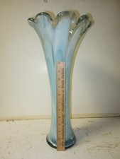 blue vase white glass large for sale  Little Suamico