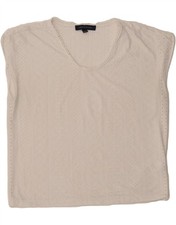 Blusa TOMMY Hilfiger feminina sem mangas Reino Unido 12 média poliéster branco AP01 comprar usado  Enviando para Brazil