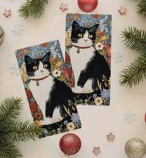 Conjunto de toalhas de prato smoking gato 2 mãos decoração cozinha frete grátis comprar usado  Enviando para Brazil