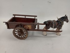 Estatueta vintage cavalo e carrinho de madeira modelo com correntes e detalhes 17" L X 7" H, usado comprar usado  Enviando para Brazil