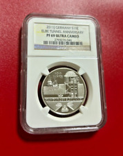 2011J ALEMANHA PRATA S10 EURO TÚNEL ELBA ANIVERSÁRIO NGC PF 69 ULTRA CAMEO, usado comprar usado  Enviando para Brazil