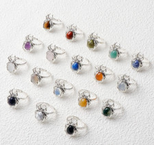 Lotes de 20 peças por atacado de anéis de pedra preciosa de pedra natural com anel de aranha punk, usado comprar usado  Enviando para Brazil