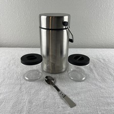 Ozark Trail 47 oz frasco de comida de aço inoxidável selado a vácuo com 2 armazenamento de plástico comprar usado  Enviando para Brazil