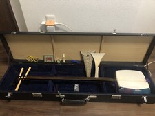 Juego de estuche rígido japonés Shamisen música instrumento de 3 cuerdas principiante azul Hosozao segunda mano  Embacar hacia Mexico