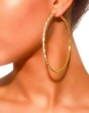 Brincos de argola grandes folheados a ouro amarelo 14k com diamante simulado corte redondo comprar usado  Enviando para Brazil