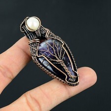 Pingente feminino ametista pérola pedra preciosa fio de cobre embrulhado presente joia LC-180 comprar usado  Enviando para Brazil