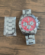 Invicta Pro Diver cronógrafo quartzo 17938 mostrador vermelho prata pulseira SS 45 mm comprar usado  Enviando para Brazil