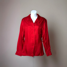 Blusa feminina Jones New York 100% seda vermelha carmesim botão frontal GG manga longa, usado comprar usado Blusa feminina Jones New York 100% seda vermelha carmesim botão frontal GG manga longa, usado comprar usado  Enviando para Brazil