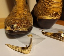 Usado, Novo Ouro Brilhante Western Cowboy Boot Toe Placas e Protetores de Salto para Bota Pontiaguda comprar usado  Enviando para Brazil