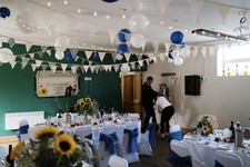 Navy silver organza for sale  RADSTOCK