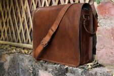Nova Bolsa de Couro Mensageiro Laptop Computador Marrom Desgastado Maleta Satchel Masculina, usado comprar usado  Enviando para Brazil