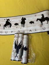 4 rolos de 10 jardas papel de parede borda ocidental cowboy corda silhueta grão de madeira comprar usado  Enviando para Brazil