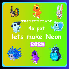 Adopt Your Pet From Me🦄 4x animais de estimação🦄MFR/NFR/FR Mega Neon Fly Ride entrega rápida comprar usado  Enviando para Brazil