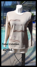 Pull beige broderies d'occasion  Bouzonville