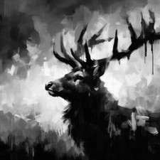 Original stag painting for sale  BROADWAY