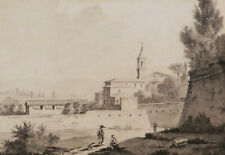 Dessin ancien aquarelle d'occasion  Saint-Cloud