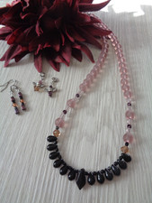 Schmuckset lila schwarz gebraucht kaufen  Hennigsdorf