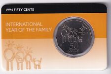 AUSTRÁLIA: 1994 50 CENTAVOS ANO INTERNACIONAL DA FAMÍLIA MOEDA NO CARTÃO. comprar usado  Enviando para Brazil