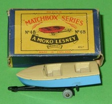 Matchbox Moko / 48 Meteor barco esportivo e reboque na caixa tipo B comprar usado  Enviando para Brazil