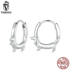 Brincos femininos Voroco elegantes de prata esterlina 925 fivelas Dachshund joias presente, usado comprar usado  Enviando para Brazil