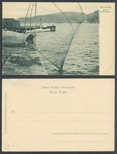 Cartão postal antigo da China de Hong Kong pescador nativo rede de pesca barco porto pesca comprar usado  Enviando para Brazil