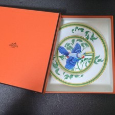 Placa de cerâmica HERMES Tucans 21,5 cm 8,5 polegadas azul branco unissex com caixa comprar usado  Enviando para Brazil