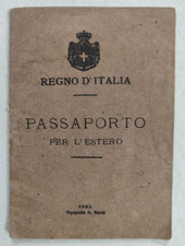 Passaporto regno 1924 usato  Morra de Sanctis