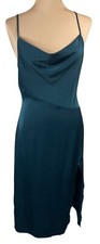 Vestido D&M cetim drapeado frente cami verde viés corte M médio comprar usado  Enviando para Brazil