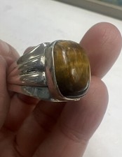 Usado, NOVO ANEL TURCO MASCULINO E FEMININO PRATA ESTERLINA 925 OLHOS DE TIGRE PEDRA TAMANHO 11 comprar usado  Enviando para Brazil