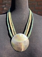 Collier kette perlmuttscheibe gebraucht kaufen  Erftstadt