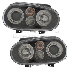 Faróis Golf Mk4 projetor halo LED duplo olhos de anjo faróis preto VW + neblina, usado comprar usado Faróis Golf Mk4 projetor halo LED duplo olhos de anjo faróis preto VW + neblina, usado comprar usado  Enviando para Brazil