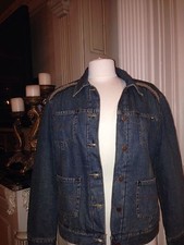 Jaqueta jeans feminina XL TILT•Denim azul forro e acabamento de lã de cordeiro falso•Surf Skate comprar usado  Enviando para Brazil