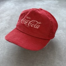 Chapéu de veludo vintage anos 90 Coca Cola alça de couro logotipo refrigerante Coca-Cola anos 80 retrô, usado comprar usado  Enviando para Brazil