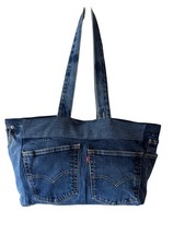 Bolsa tote jeans feita à mão Levi’s denim upcycled bolsa com bolsos, bolsa de ombro, usado comprar usado  Enviando para Brazil