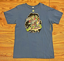 Camiseta Ed Hardy por Christian Audigier tatuagem Y2K azul tigre manga curta GG, usado comprar usado  Enviando para Brazil