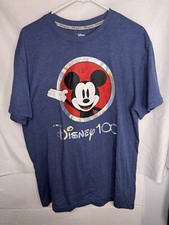 Camiseta masculina clássica 100 anos holograma gráfico azul grande Disney Mickey Mouse comprar usado  Enviando para Brazil