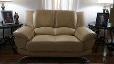 Loveseat beige leather for sale  Yonkers
