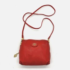 Bolsa de ombro GUCCI antiga Gucci GG logotipo metal couro vermelho usada autêntica comprar usado  Enviando para Brazil