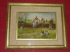 Aquarelle scène chasse d'occasion Aquarelle scène chasse d'occasion  Limoges-